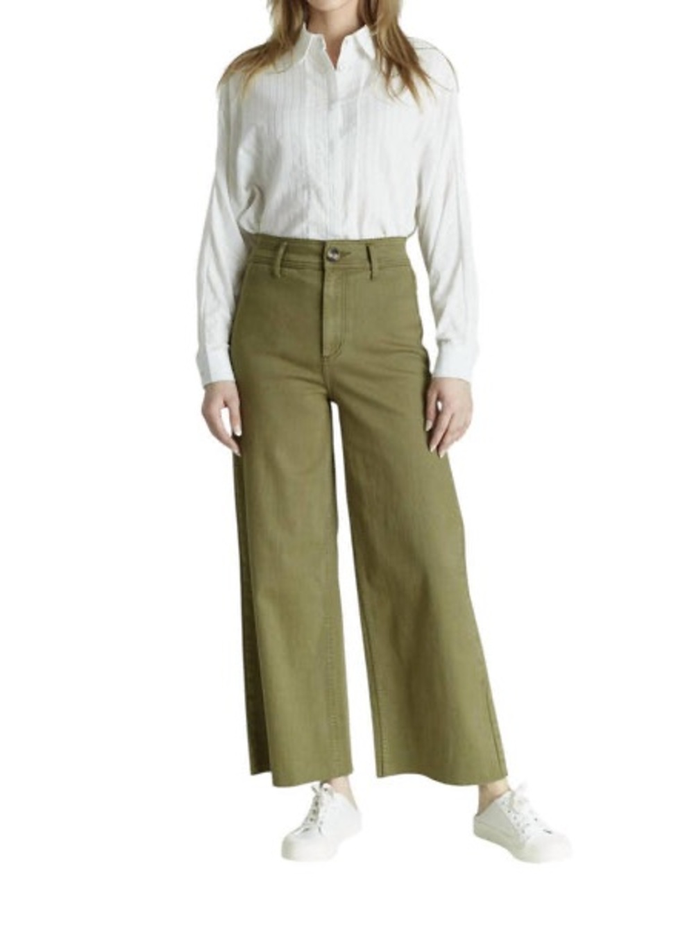 OAT NEW YORK 
High Rise Wide Leg Jeans In Martini Olive